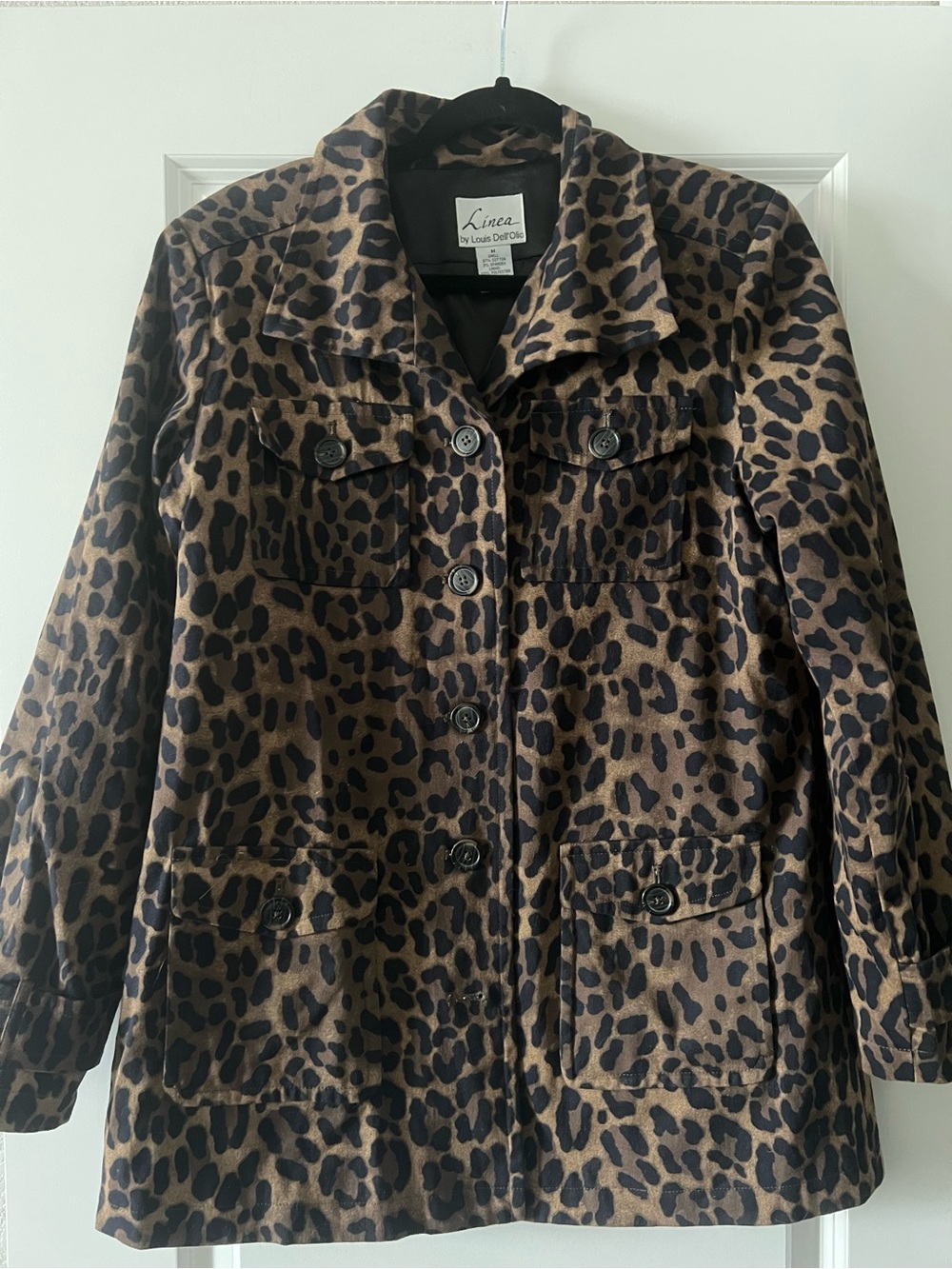 Linea by Louis Dell'Olio Leopard Print Jacket in Brown and Black